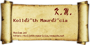 Kolláth Maurícia névjegykártya